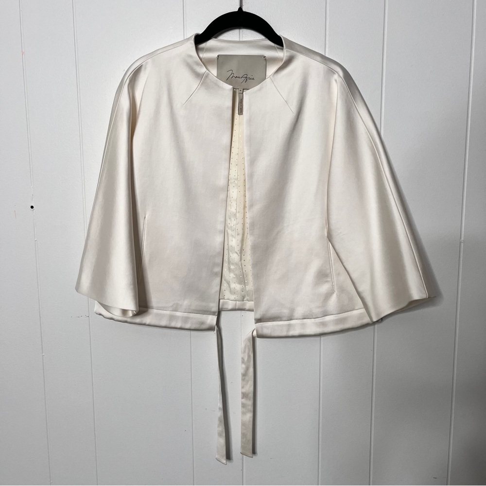 BCBGMaxAzria Cream Cape Jacket